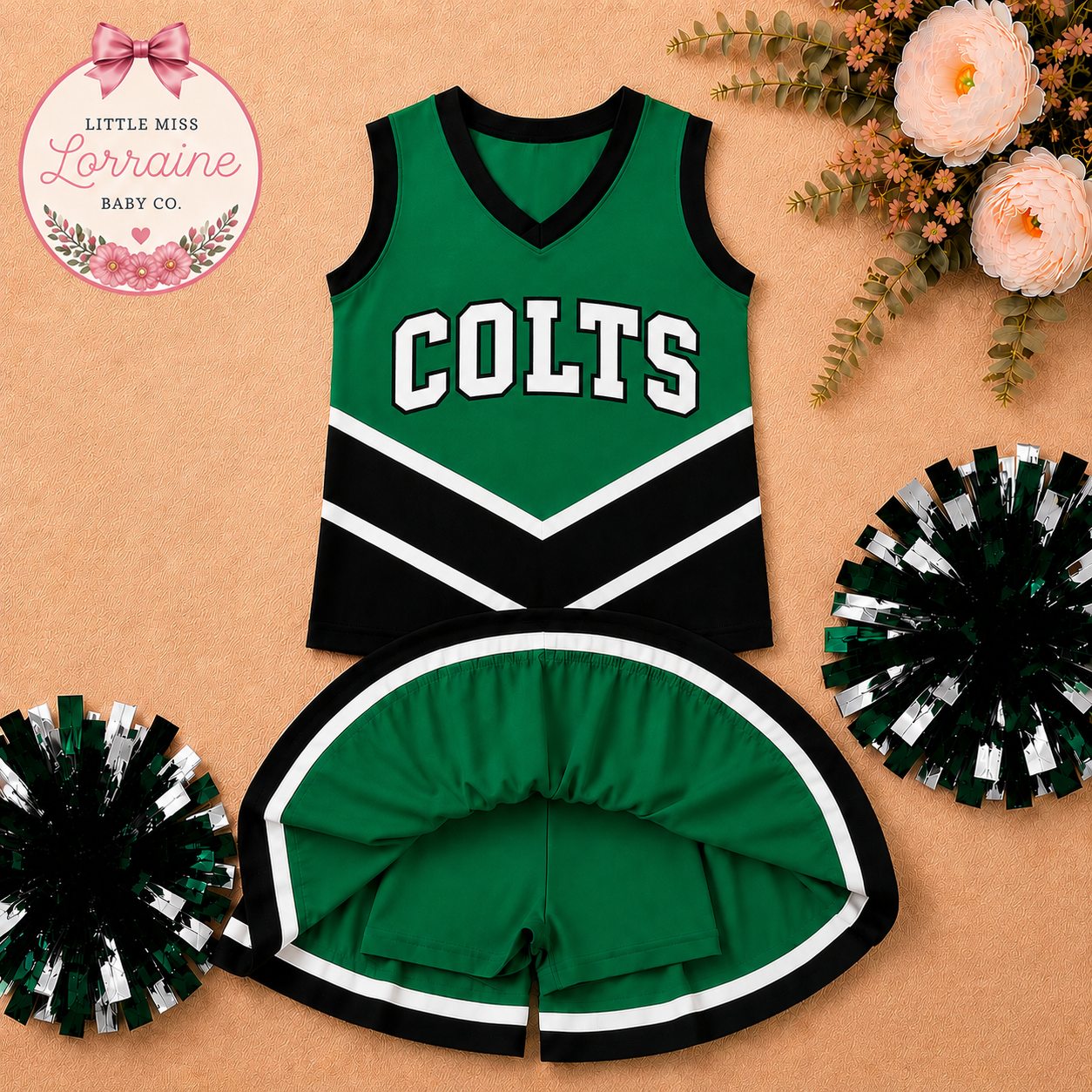 ** Custom Mascot** Green Cheer Set