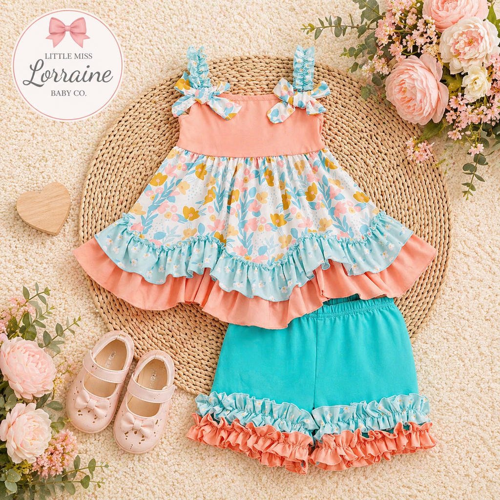 Peach Blossom Ruffle Set