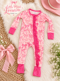 Pretty in Bows Bamboo Ruffle Zippie