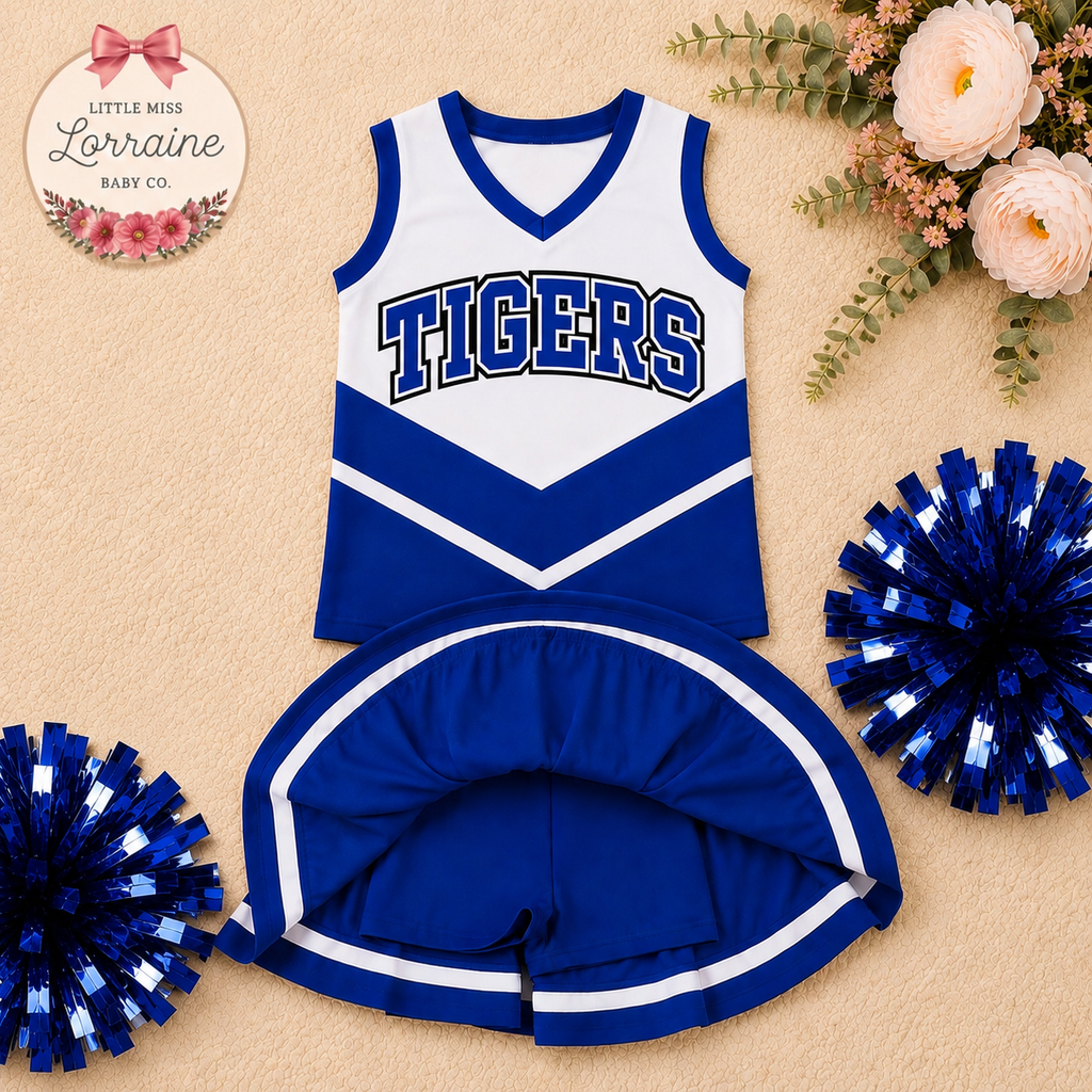Blue and White Tigers Cheer Set