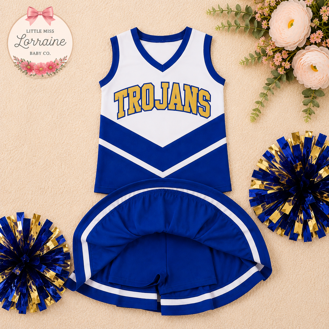 Blue and Gold Trojans Cheer Set
