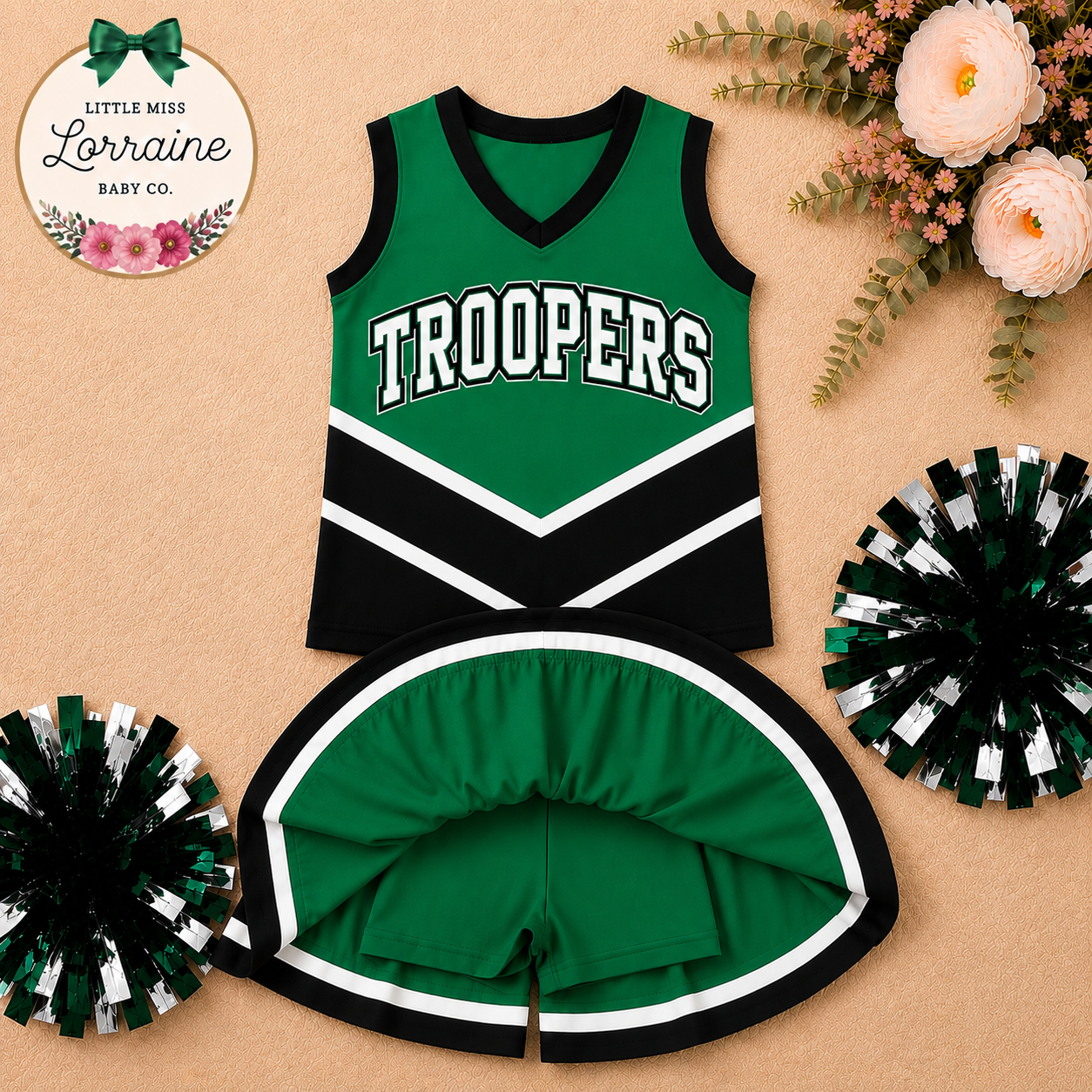 ** Custom Mascot** Green Cheer Set